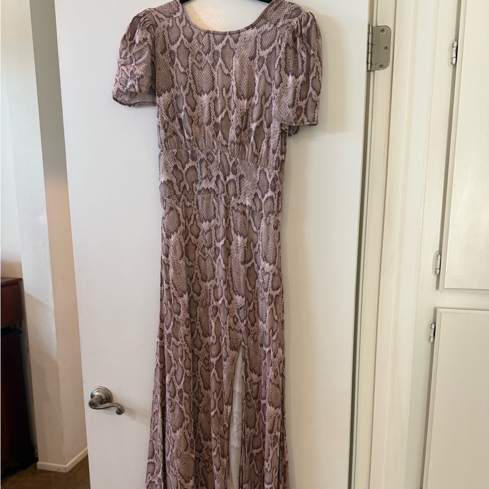 AFRM Long Sleeve Snake Print Dress